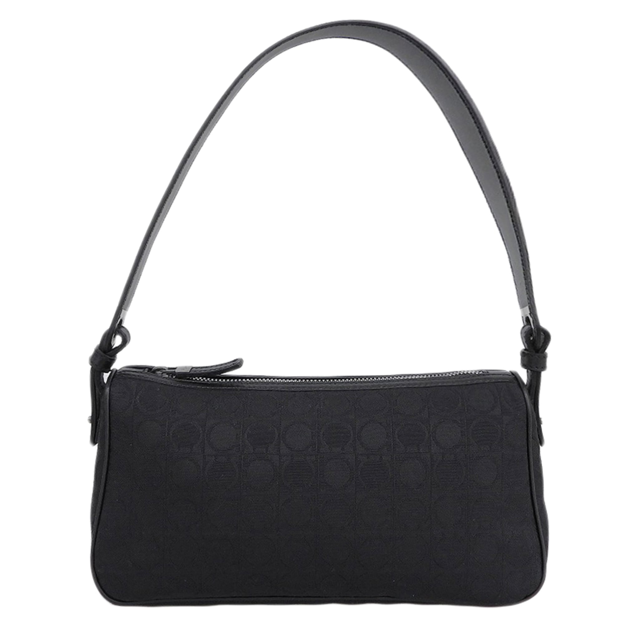 Salvatore Ferragamo Gancini Semi-Shoulder Bag for Women, Black, AU-21 3834. (Shoulder bag, black, women's) — Like New
