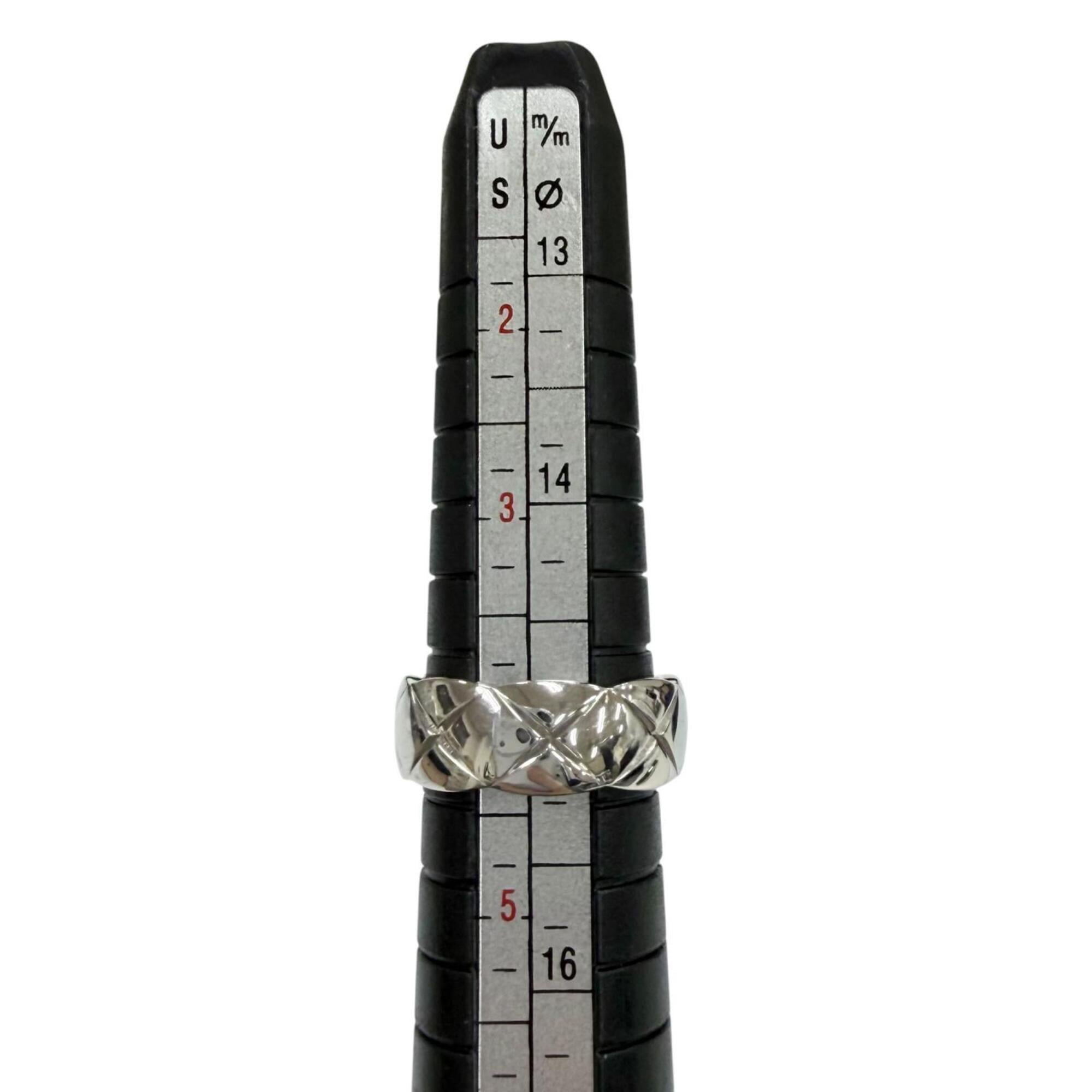 CHANEL W14629 750 (WG) Coco Crush Ring, Silver, Size 47, Weight 5.43g, Women's Accessory — Like New
