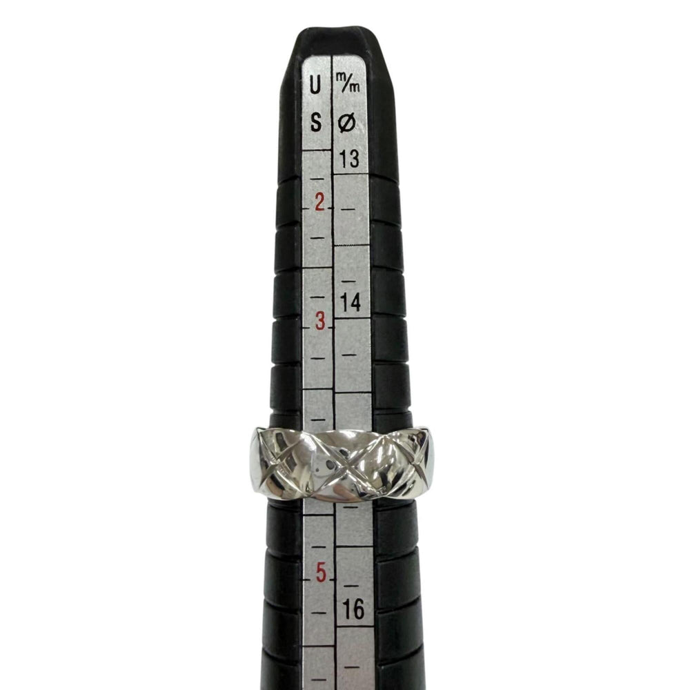 CHANEL W14629 750 (WG) Coco Crush Ring, Silver, Size 47, Weight 5.43g, Women's Accessory — Like New
