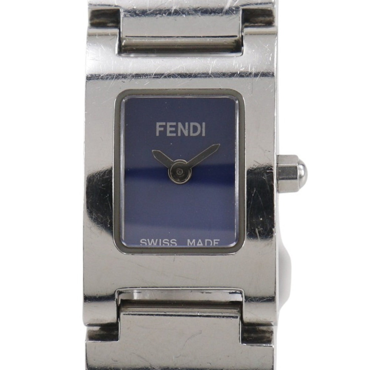 Fendi Olologi Women's Watch, 3150L Stainless Steel, Silver Quartz Movement, Analog Display, Blue Dial — Good