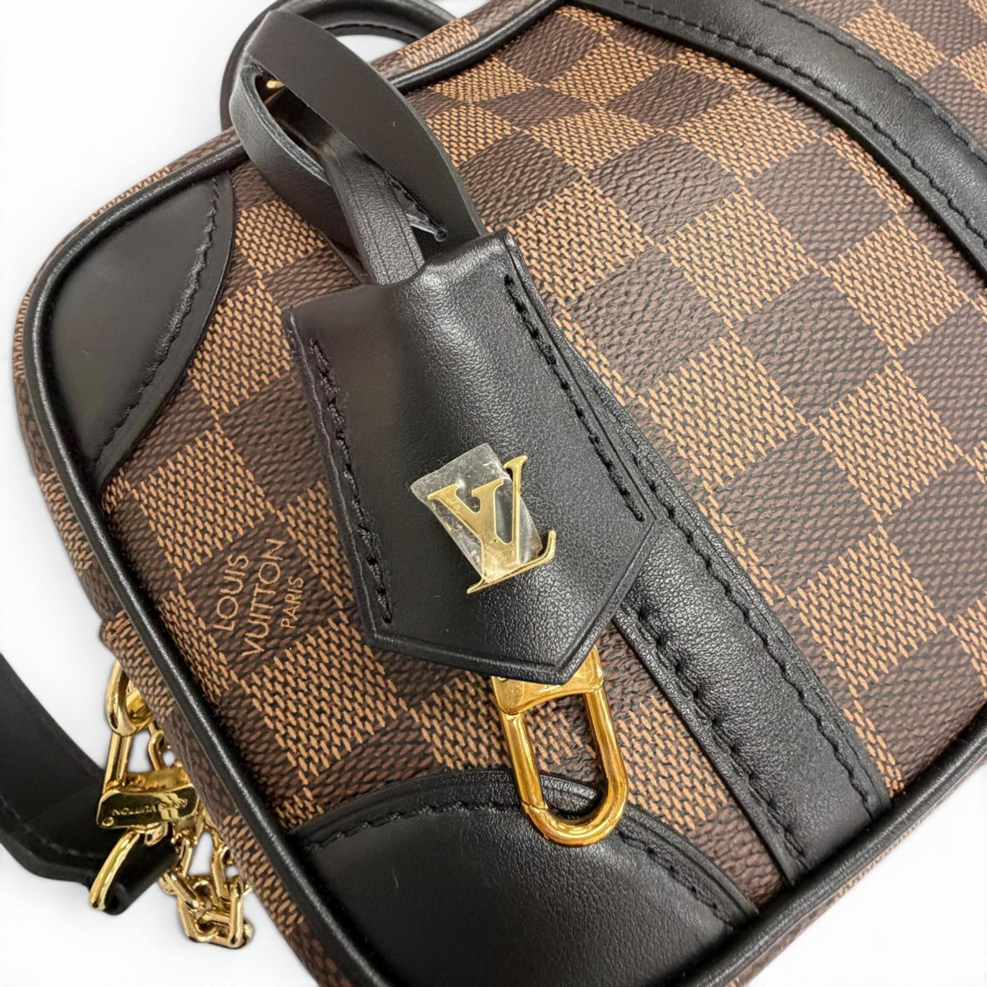 LOUIS VUITTON N50063 Damier Valisette Souple BB Canvas Shoulder Bag, Brown, Made in France, Women's, with Dust Bag — Like New