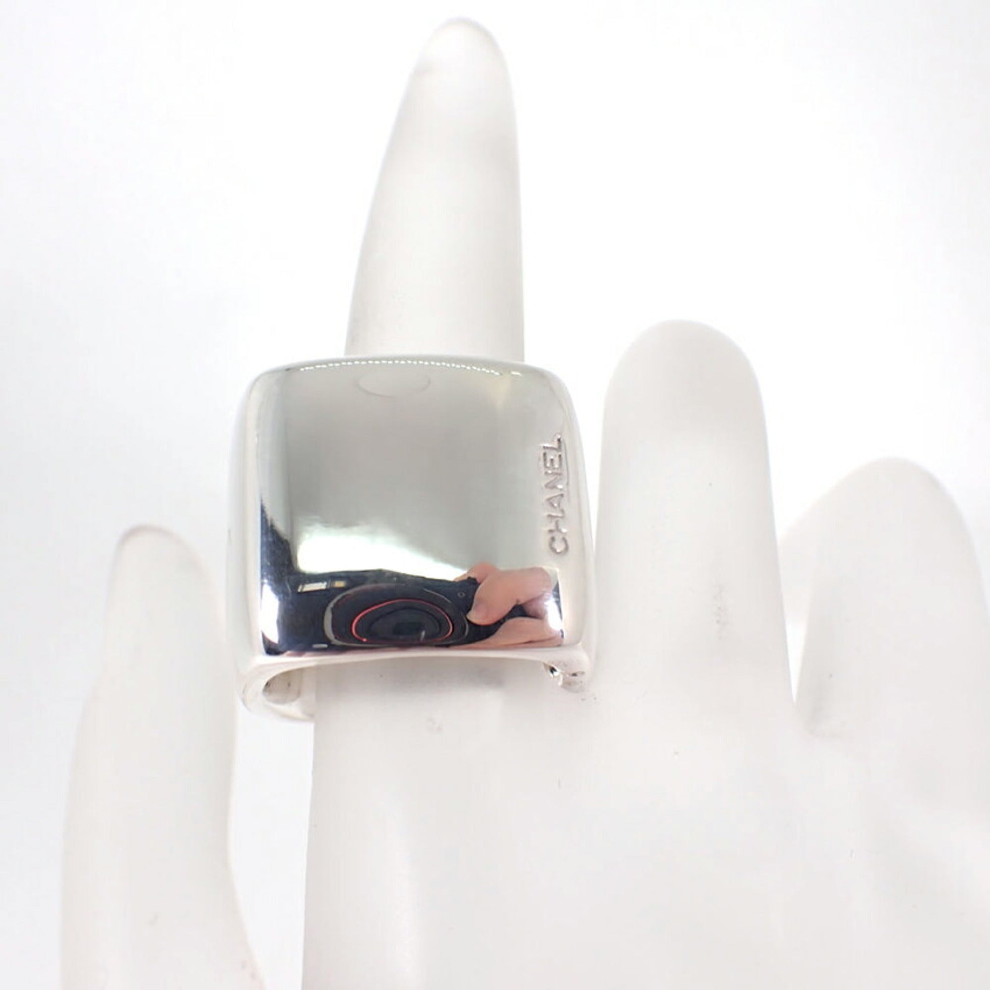 CHANEL 925 Square Wide Ring, Size 15 — Like New