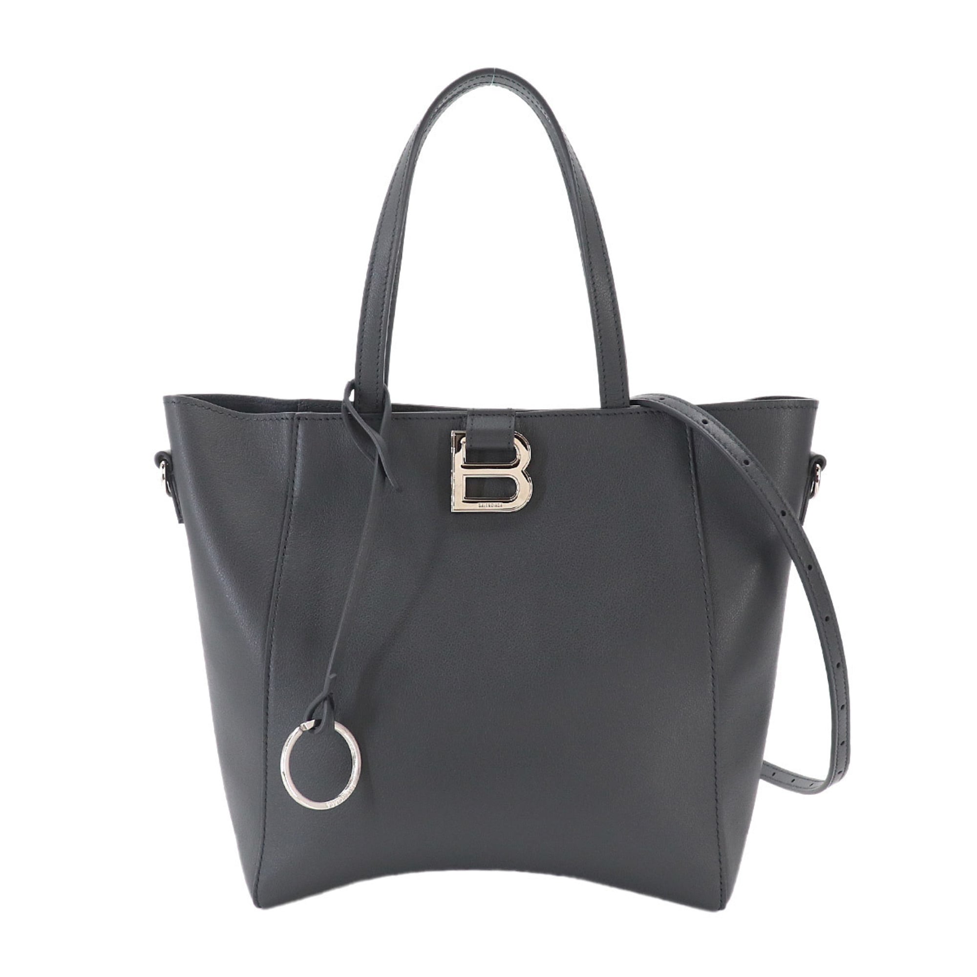 Balenciaga Hourglass Soft Small 2-way Tote Shoulder Handbag Leather Gray 810415 — New - Store Return