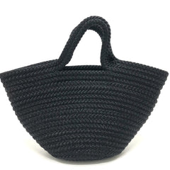 BALENCIAGA 695612 Logo Ibiza Basket Bag Small with Strap Black Cord Tote Summer Handbag Nylon Lambskin Women's — Like New