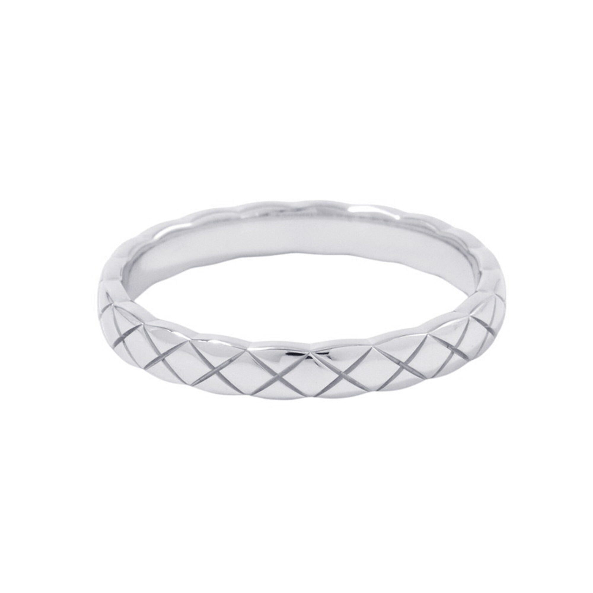 Chanel Coco Crush Collection Mini Ring, 18K White Gold, Size 60, J11793 — Like New