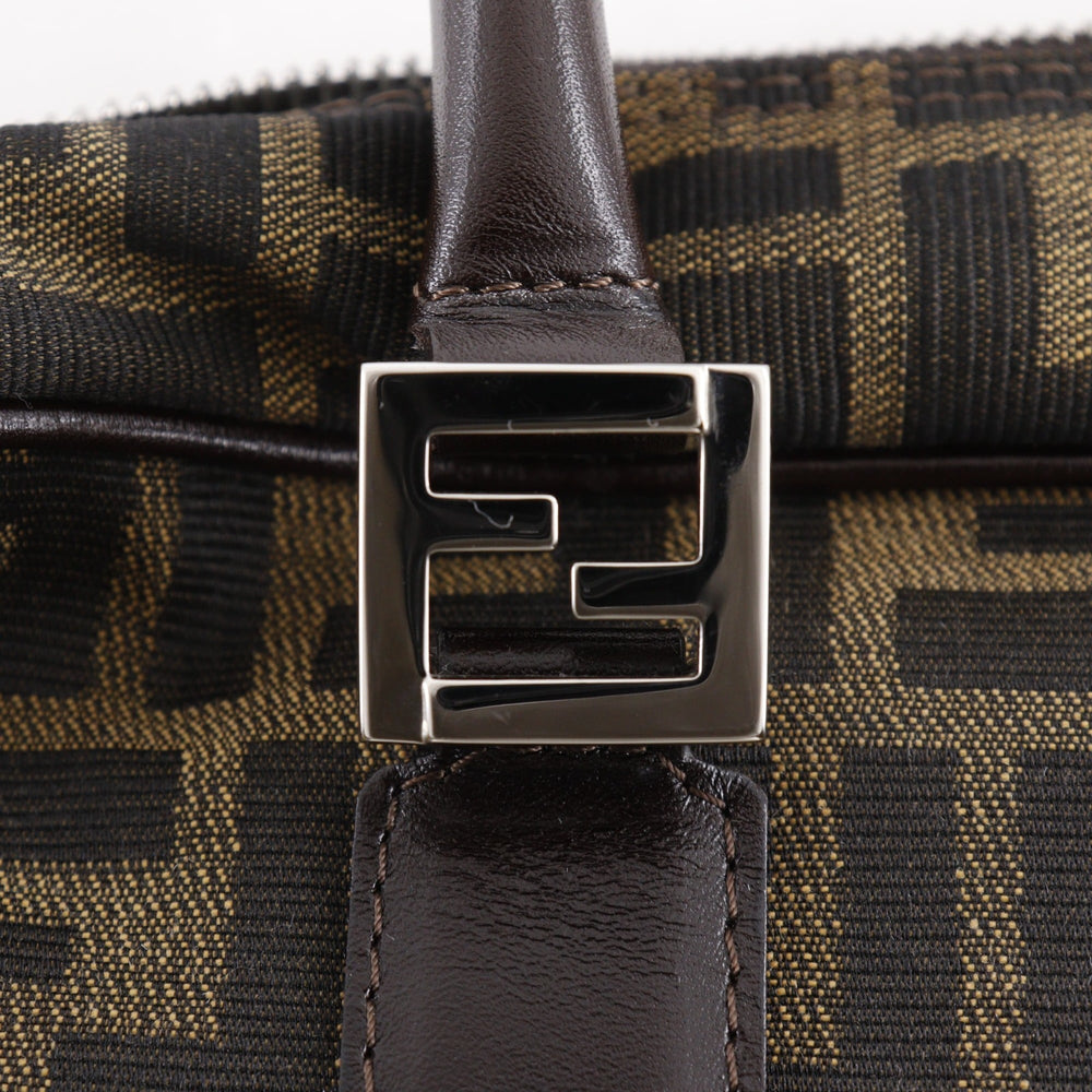 Fendi Zucca Business Bag, 2-Way Shoulder Nylon Canvas, Brown, 2-Way, A4 Size, Unisex — Like New