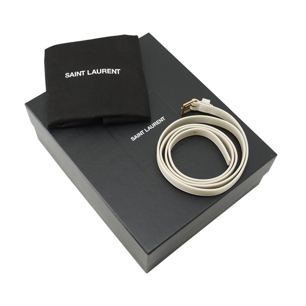 Saint Laurent Paris Manhattan Mini Leather Shoulder Bag 727766 SAINT LAURENT PARIS White Handbag — Like New