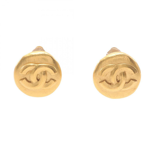 CHANEL Coco Mark Earrings, Gold Plated, Women's, 96 Pieces