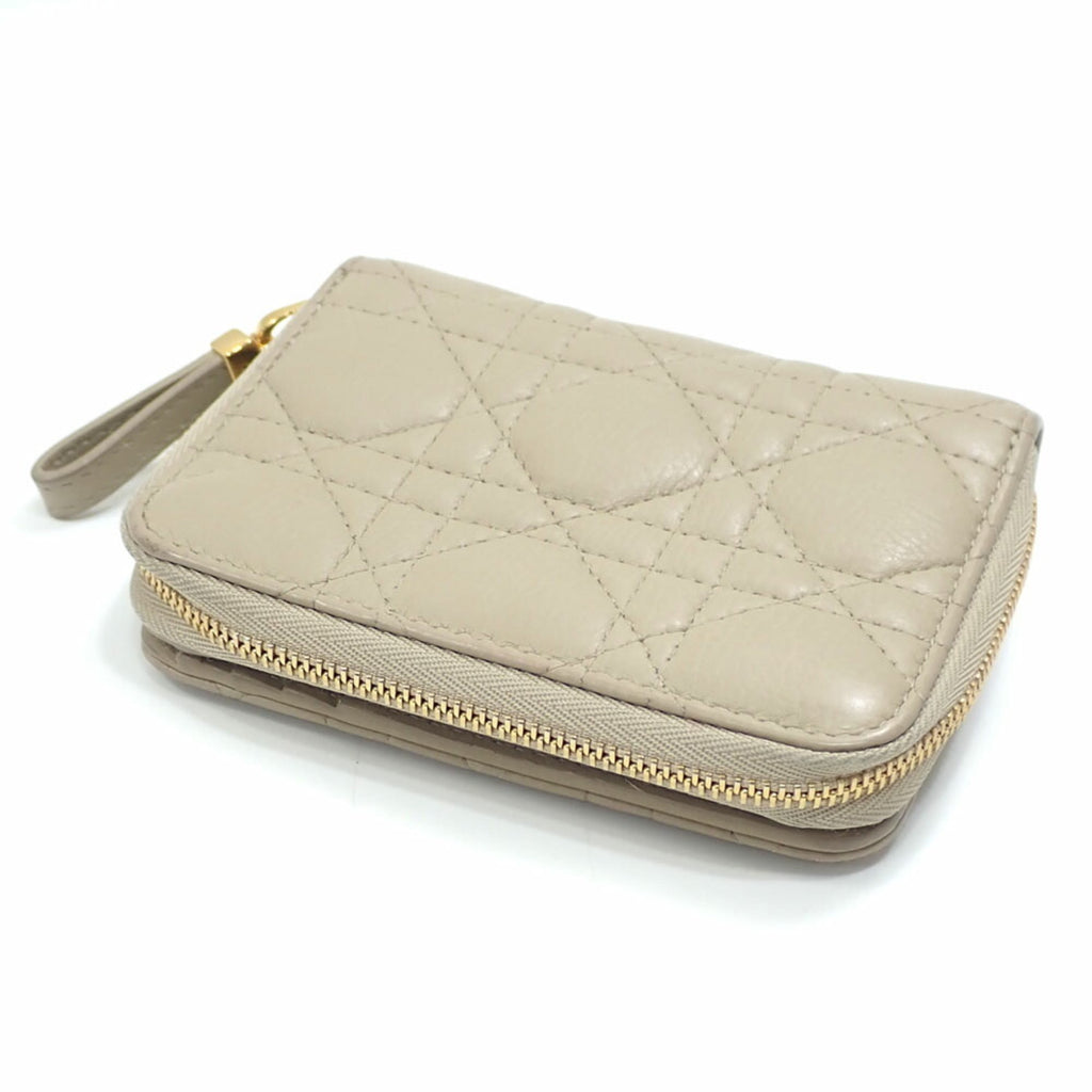 Christian Dior Caro Scarlett Women's Bifold Wallet in Beige Calfskin Leather (S5032UWHC-M116)