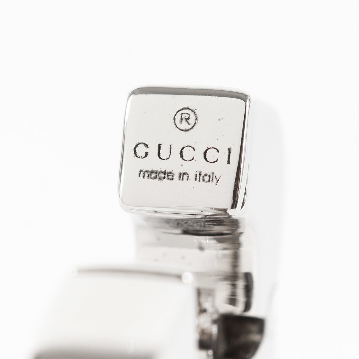 GUCCI Gucci recent model square silver ear cuff for one ear, men