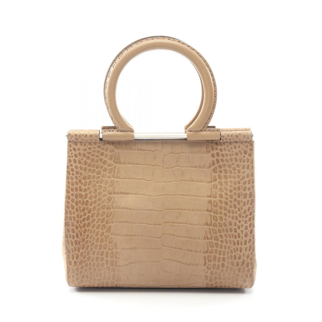 Salvatore Ferragamo Gancini handbag, leather, women's, beige, 21 3761