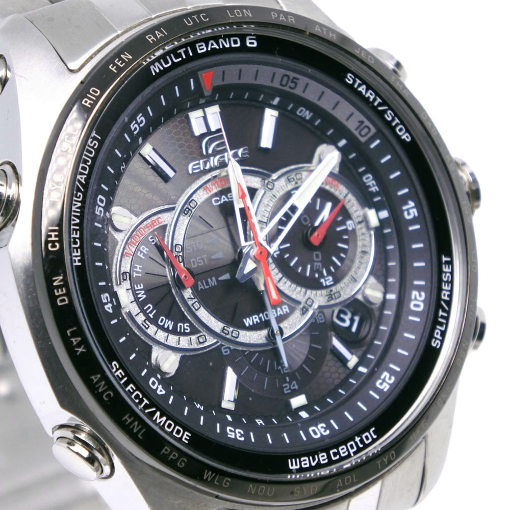 Casio Edifice Multi-Band 6 EQW-M710DB-1A2JF Stainless Steel Gray Solar Radio-Controlled Chronograph Watch with Dial - Men's — Good
