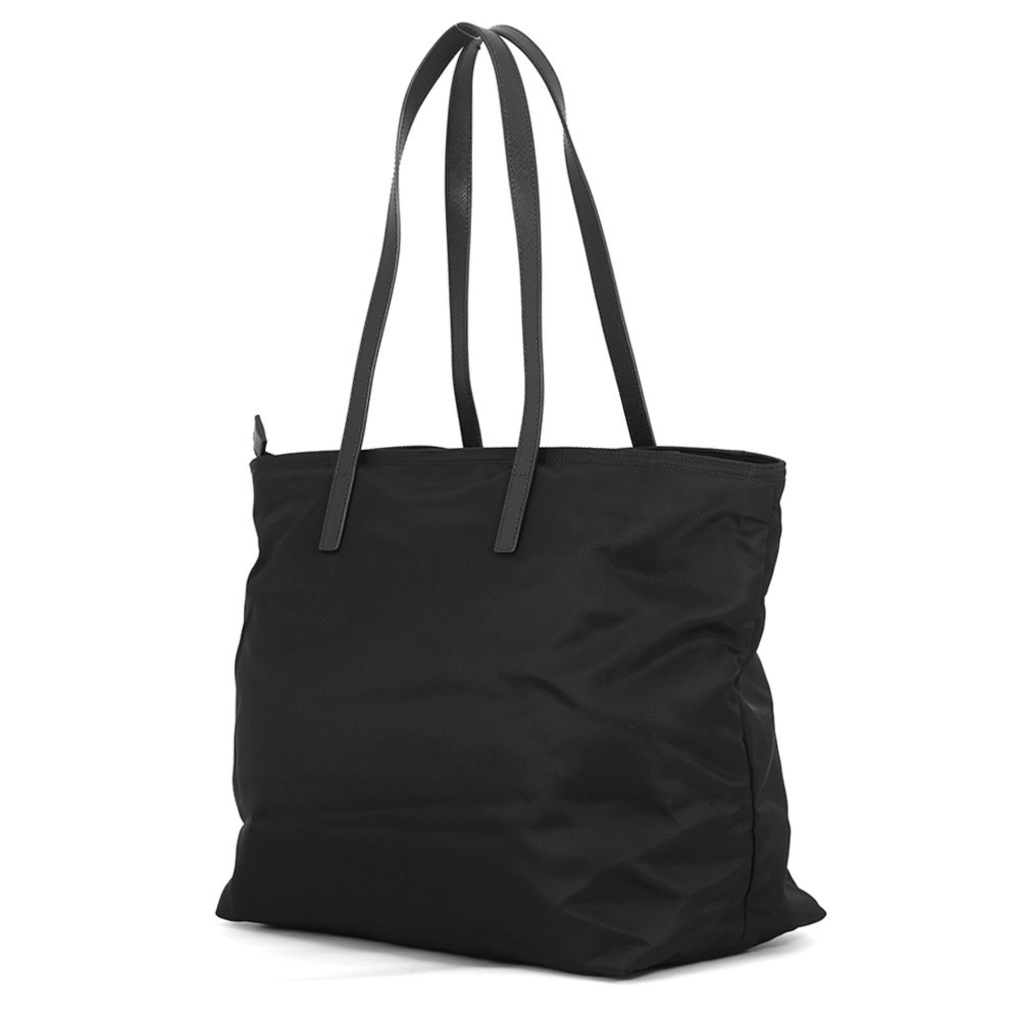 Prada Triangle Tote Bag, Nylon Handbag, 1BG052, Black, PRADA — Like New