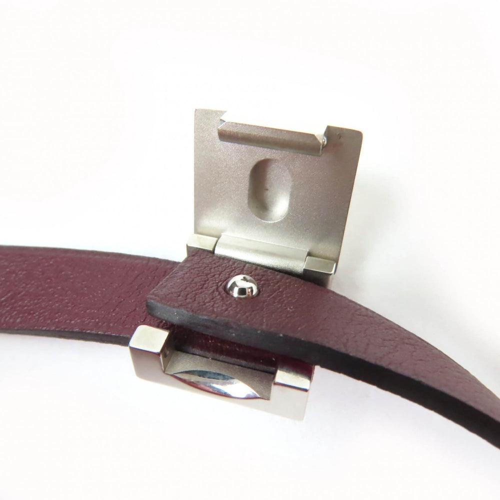 HERMES Medor Infinie Double Tour Bracelet, Leather with Silver Hardware, Purple, T3, A Stamp, Made in France, Women's — Like New