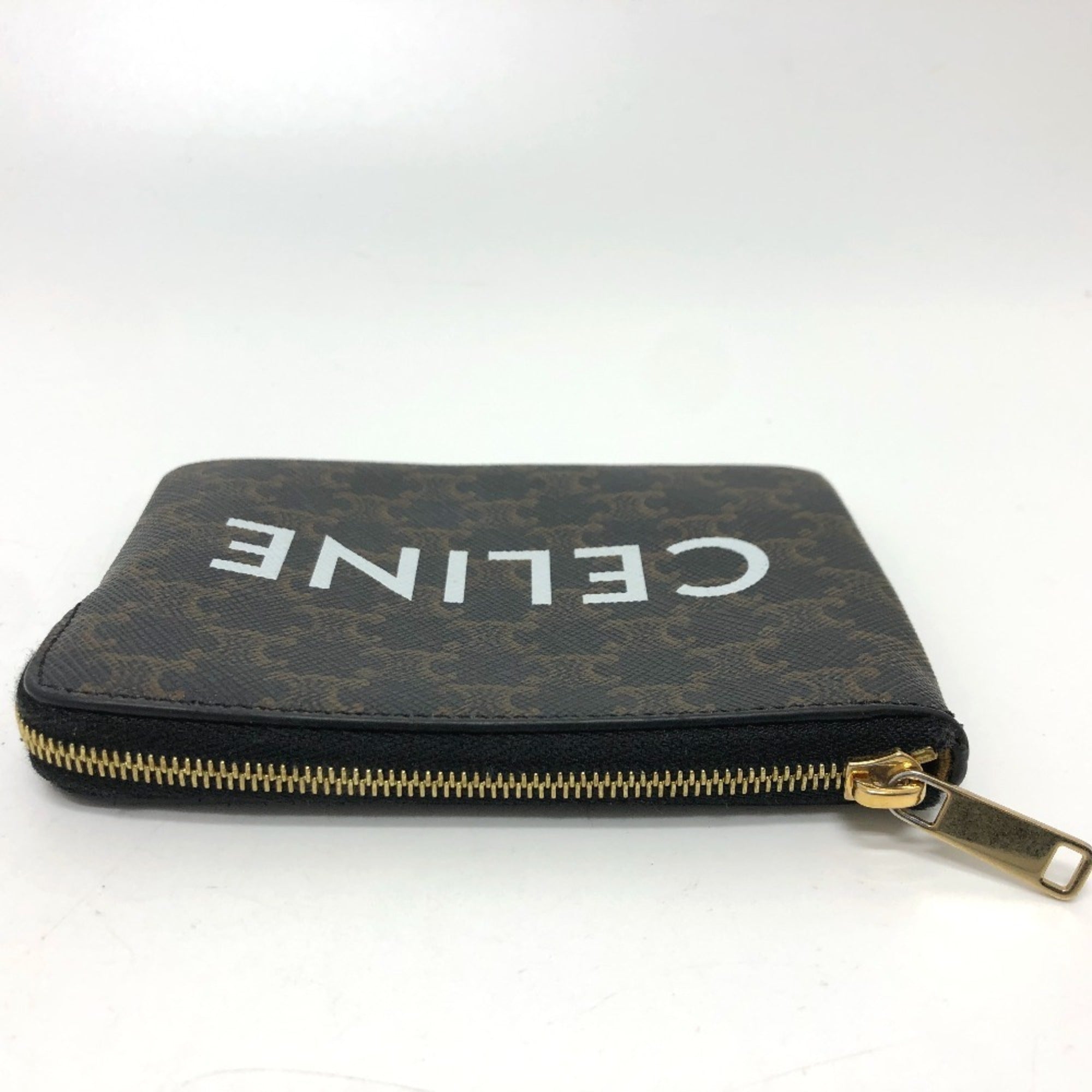 CELINE Triomphe Coin Case 10C662CA2 PVC/Leather Unisex Brown