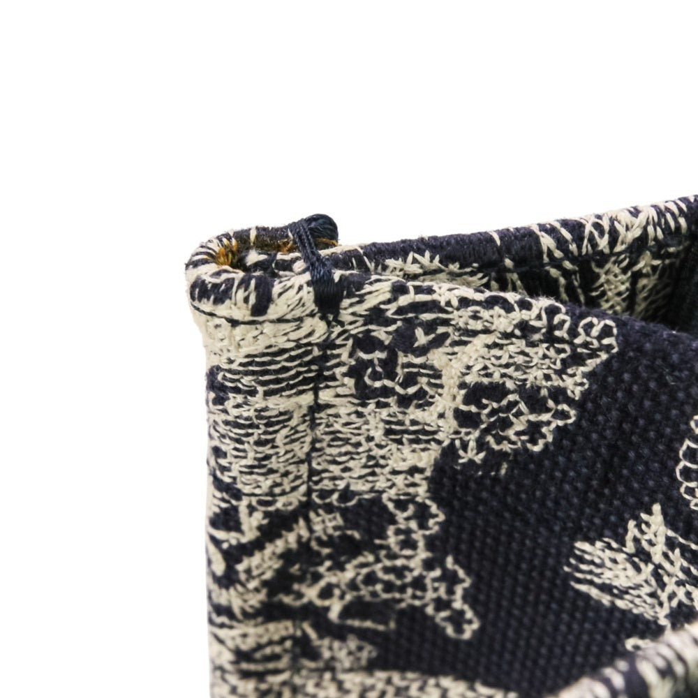 Christian Dior Toile de Jouy Book Tote Canvas Embroidered Handbag Small 50-MA-1221 Navy Women's — Like New
