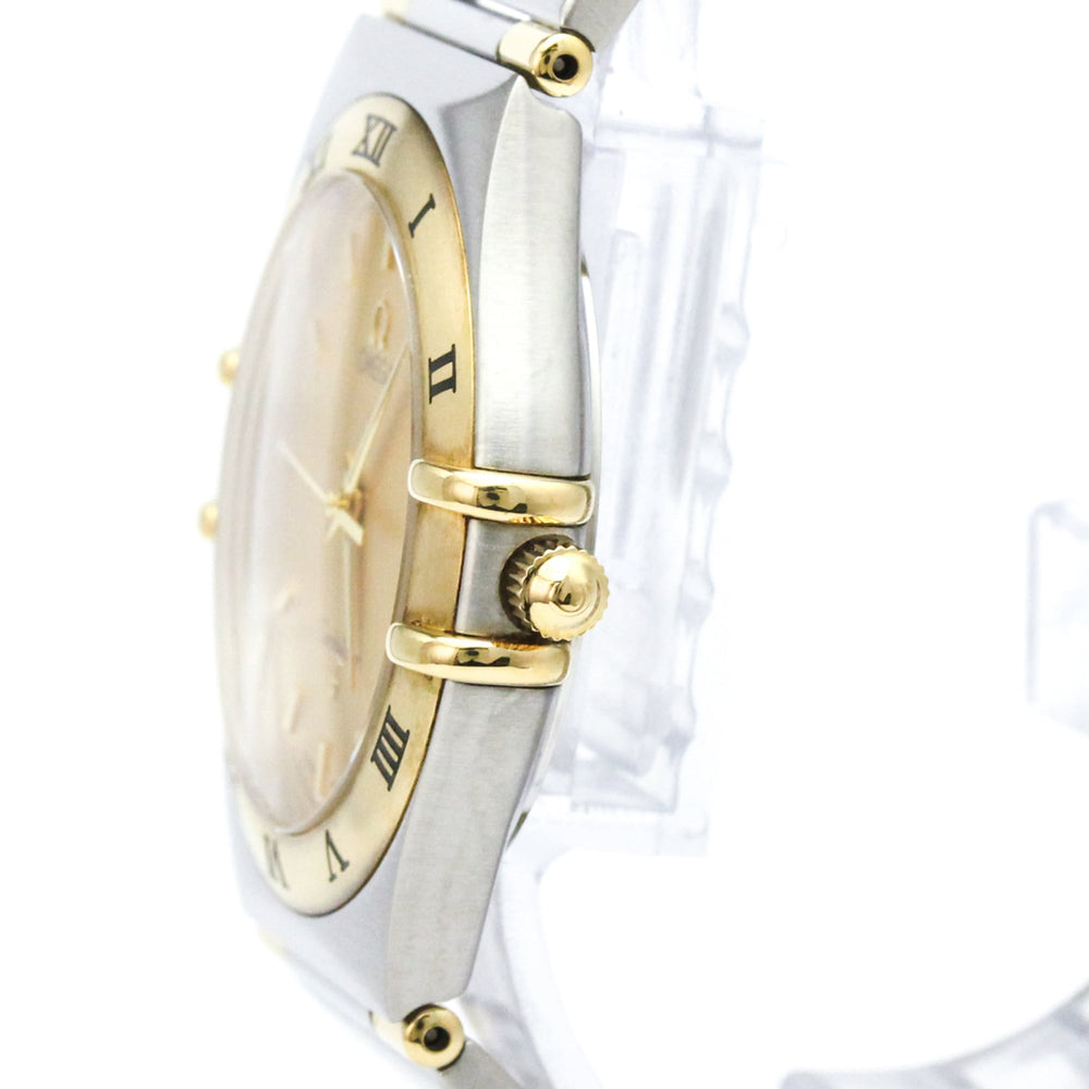 OMEGA Constellation 18K Gold Steel Quartz Mens Watch 1312.10 Polished — Very Good