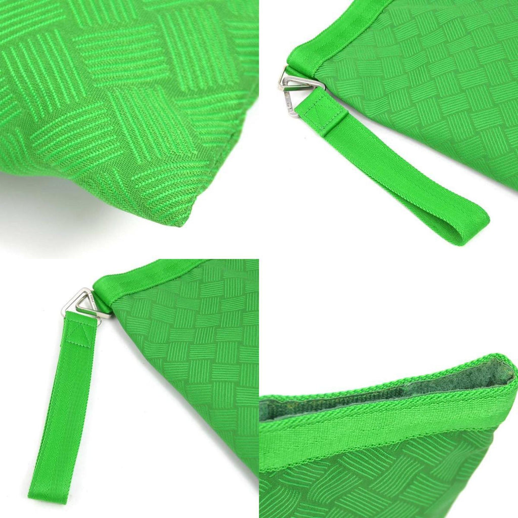 Bottega Veneta clutch bag pouch in nylon, green, unisex, h31815a