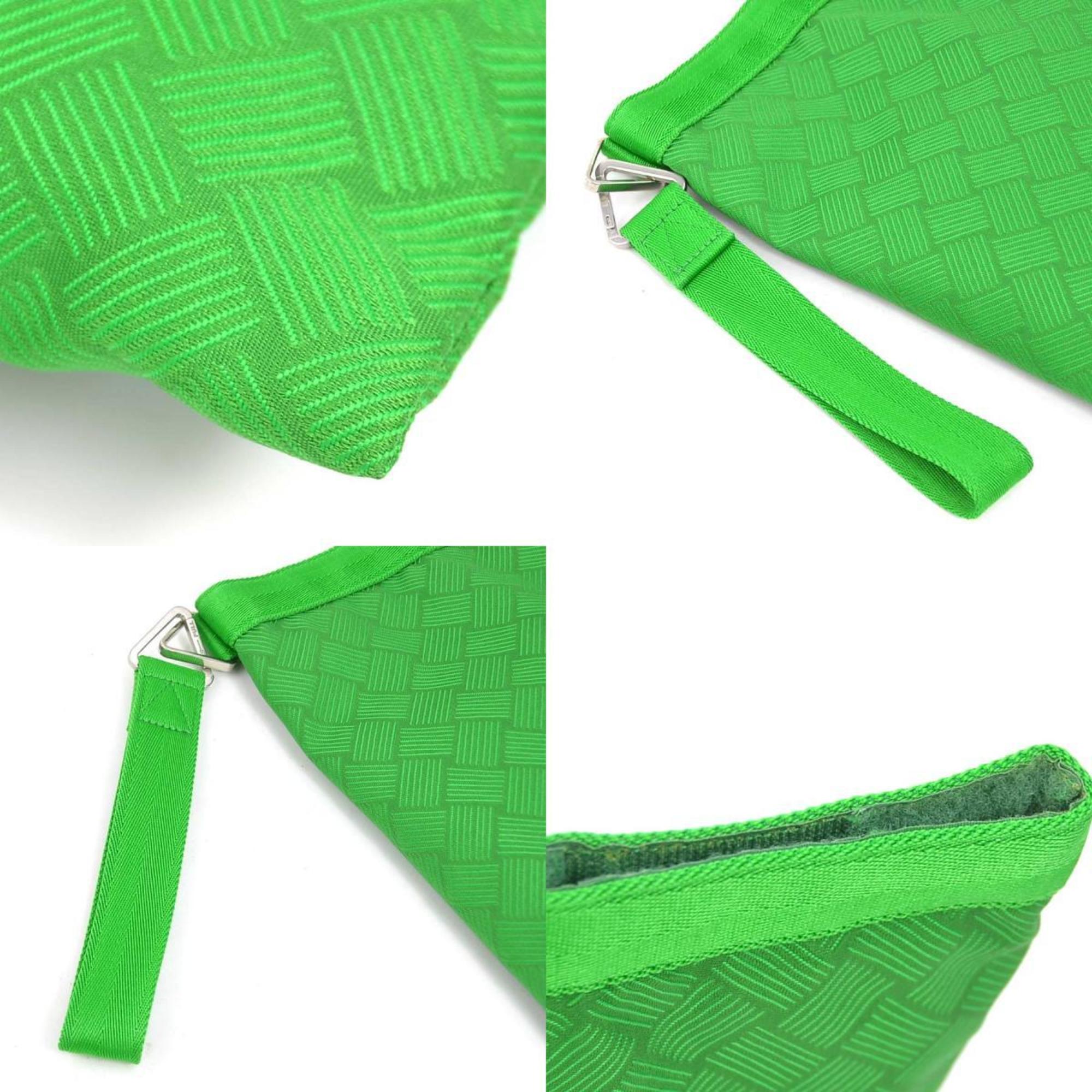 Bottega Veneta clutch bag pouch in nylon, green, unisex, h31815a