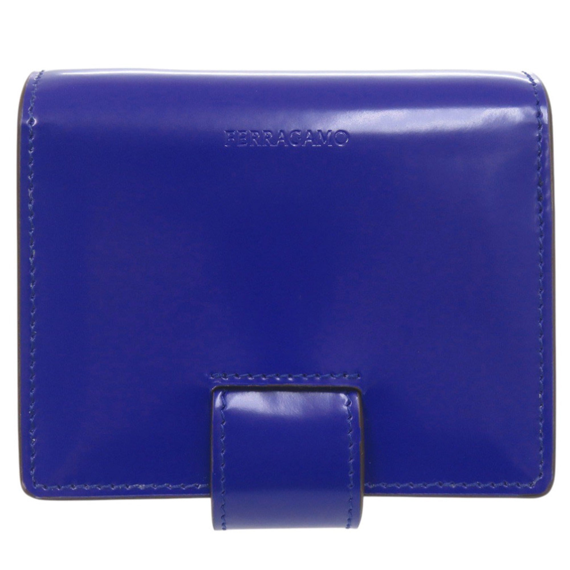 Salvatore Ferragamo Gancini Leather Blue Shoulder Bag 1437 — Like New