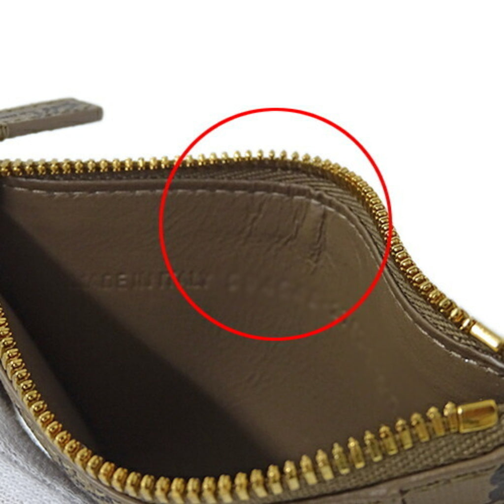 BALENCIAGA Wallet for Women and Men Signature Fragment Case Coin Card Coated Canvas Light Brown 594548 with Neck Strap