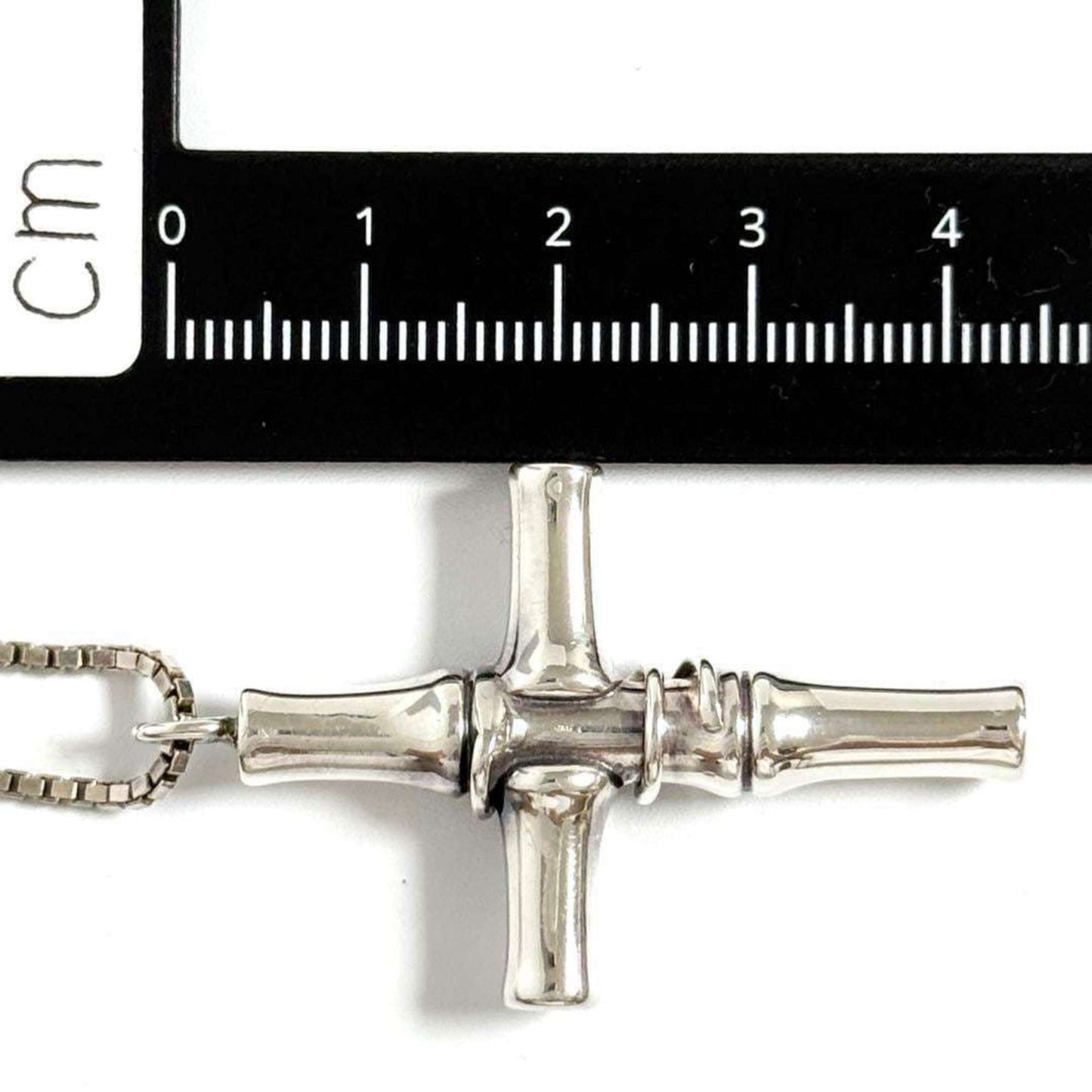 Gucci Men's Bamboo Cross Pendant Necklace Silver