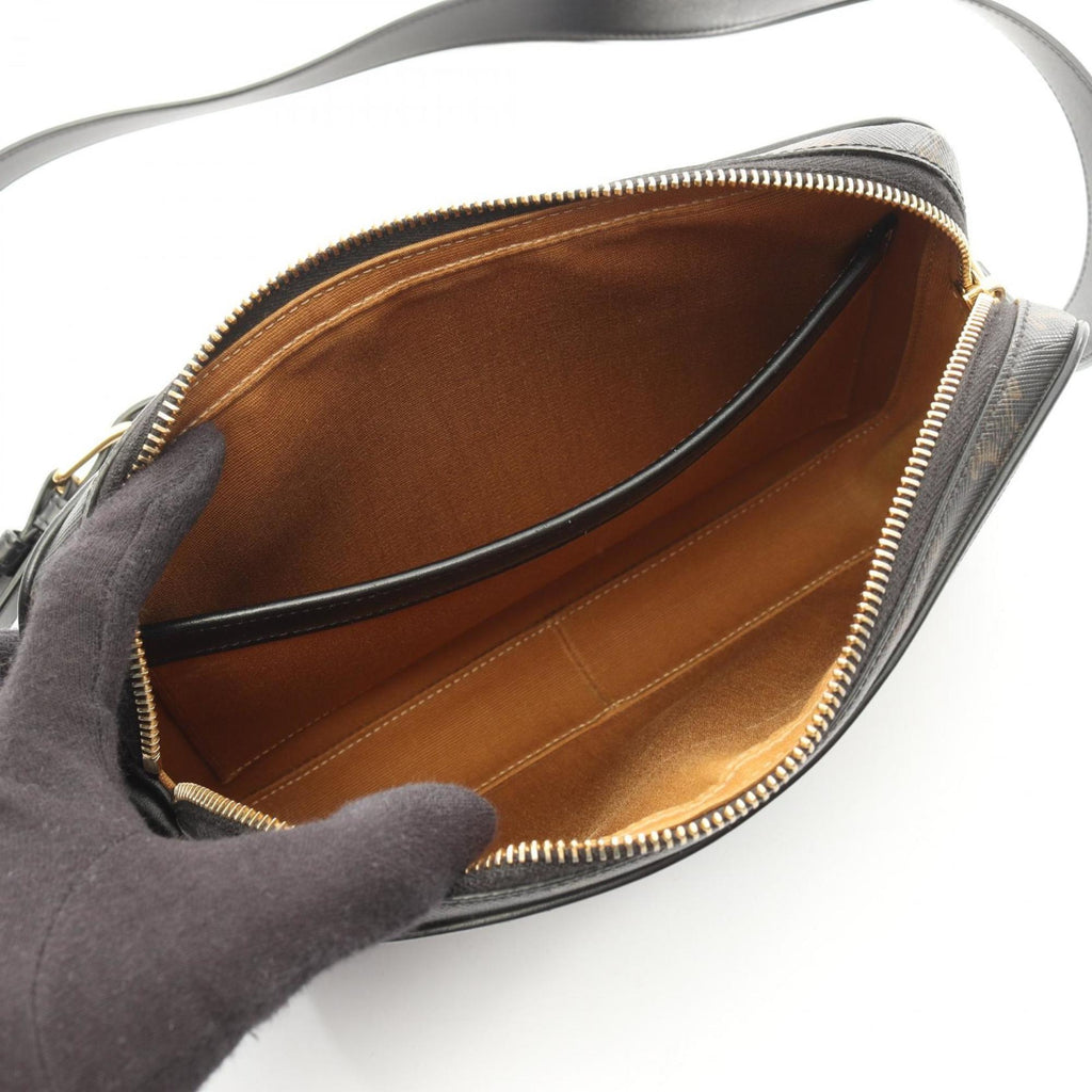 Celine Triomphe Medium Messenger Bag, Shoulder Coated Canvas and Leather, Women's, Black Brown, 194502CIM.38OG