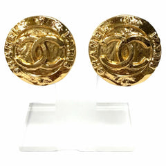 CHANEL Vintage 28 Coco Mark Logo Earrings, Gold, Made in France, Women's — Like New