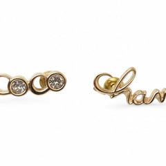 CHANEL COCO Earrings/Rhinestone Gold A22 — Like New