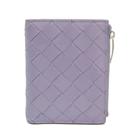 Bottega Veneta Intrecciato 608059 Women's Leather Wallet (bi-fold) Light Purple