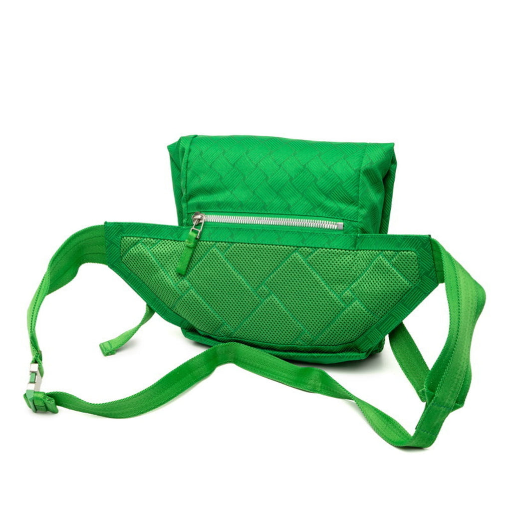 Bottega Veneta Intrecciato Body Bag Green Nylon Women's BOTTEGAVENETA
