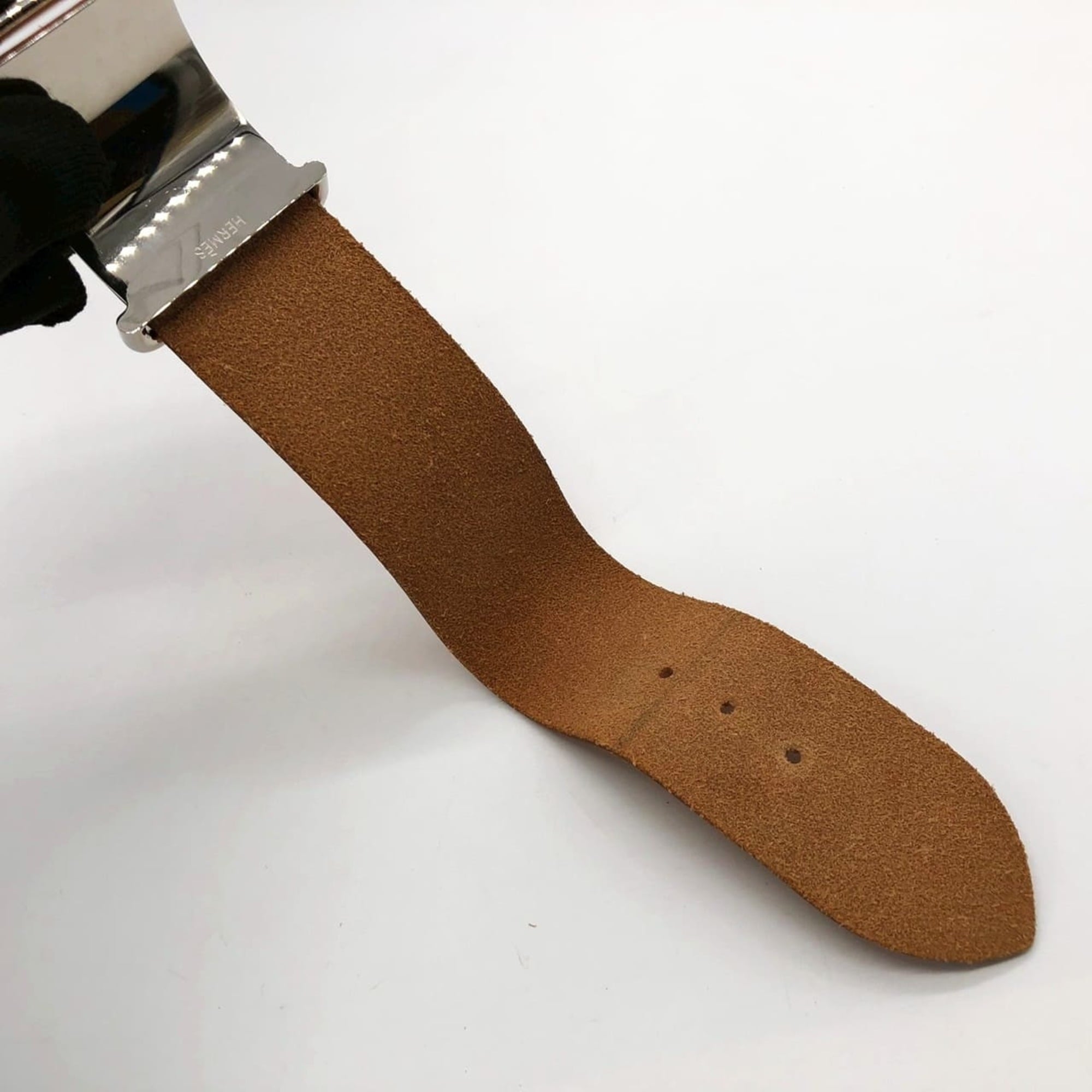 HERMES Hermès Api GM Leather Bracelet Bangle in Brown and Camel for Men Women