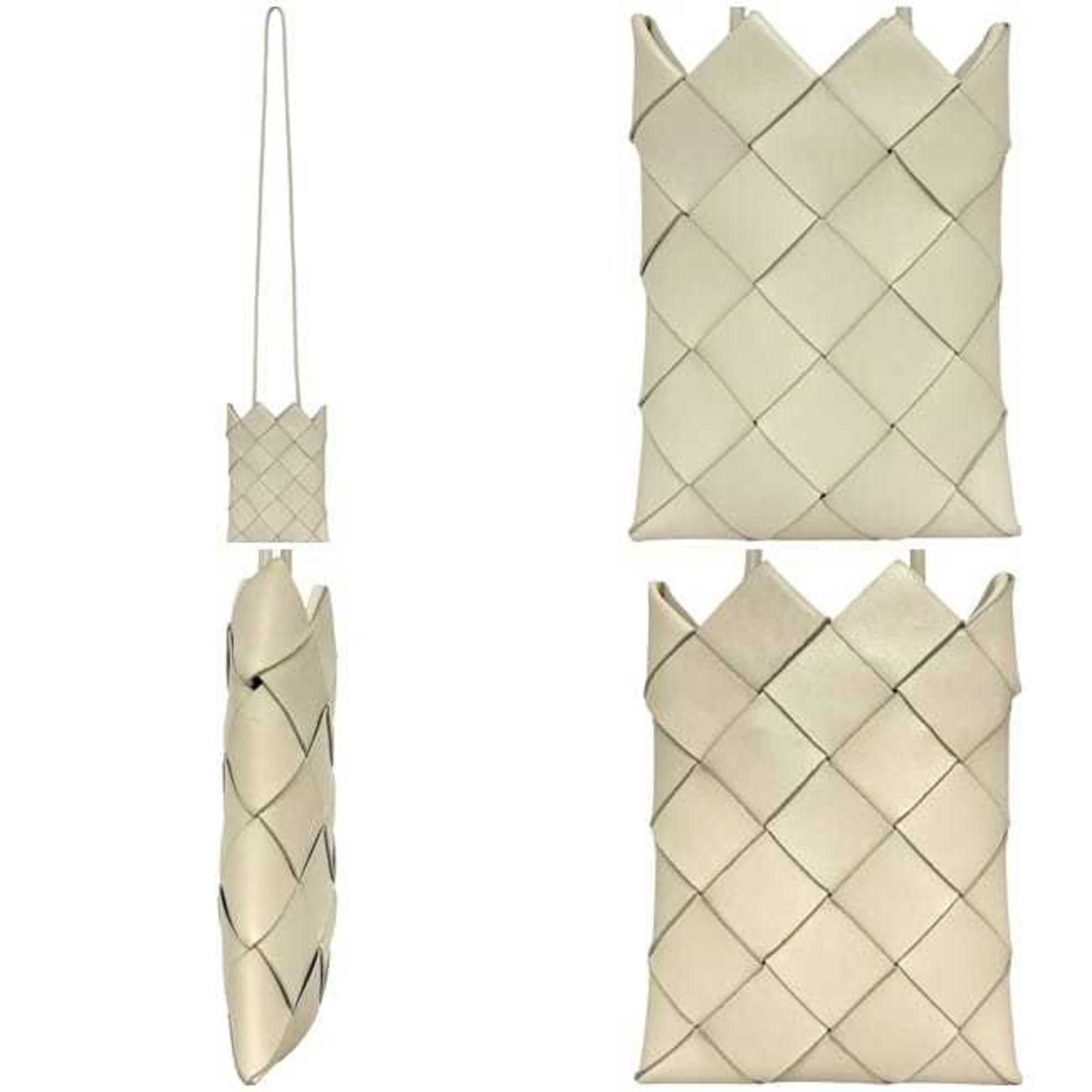 Bottega Veneta Mini Shoulder Bag ec-24866 White Intrecciato 619019 Leather Pochette S02176509X BOTTEGA VENETA Crossbody Smartphone with Jagged Edges