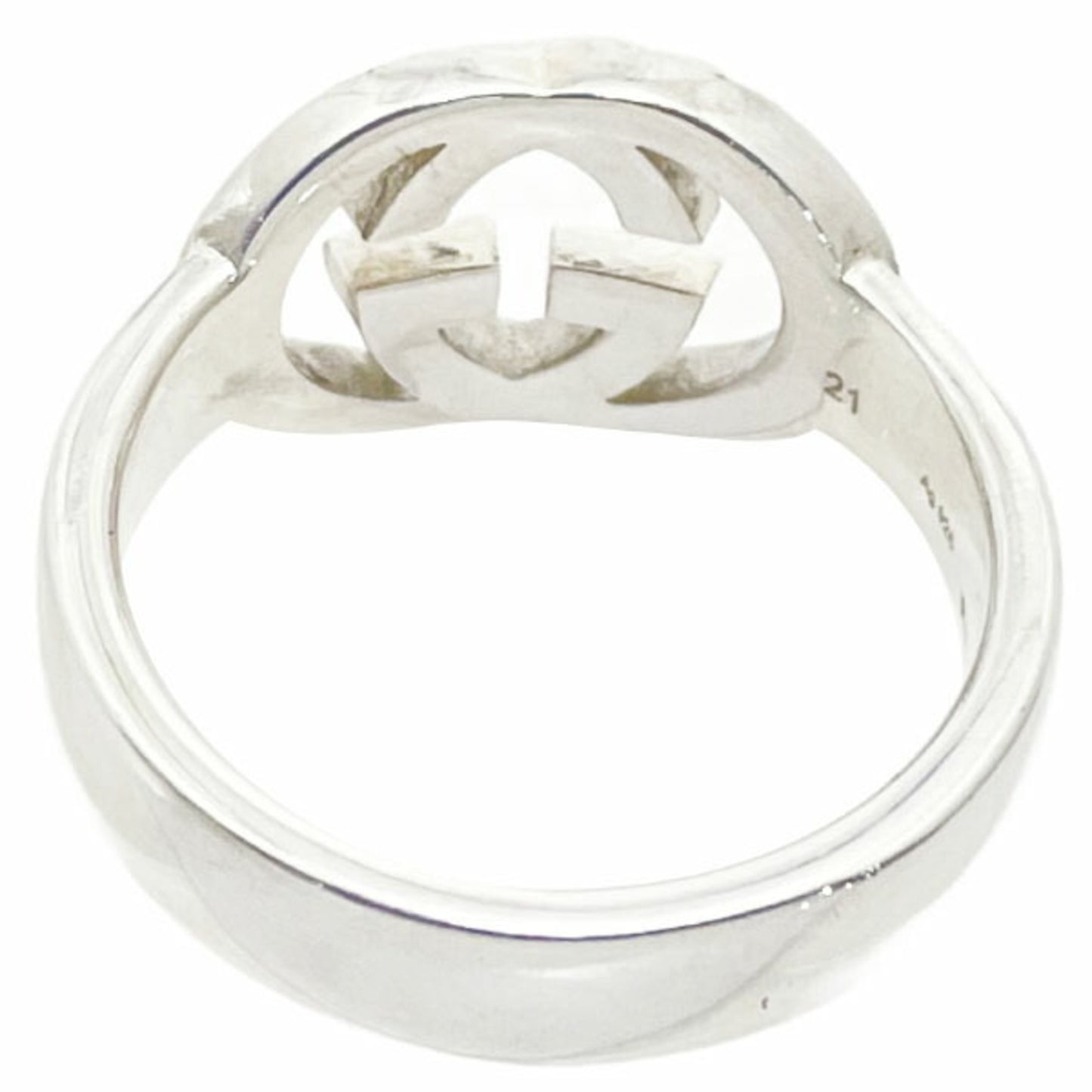 Gucci Interlocking G Brit Ring, made of Ag925 and SV925 silver, size 21 (approximately 20), 190483, GUCCI GG Mark, silver ring, AA-15999