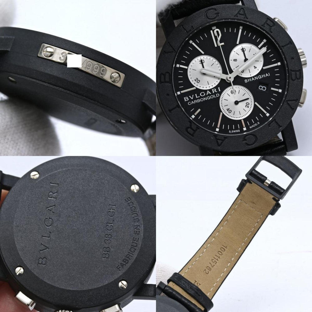 BVLGARI Bulgari Chronograph BBW38CGLDCH 6 BB38CLCH Men's Watch Carbon x Leather 40531 — Like New