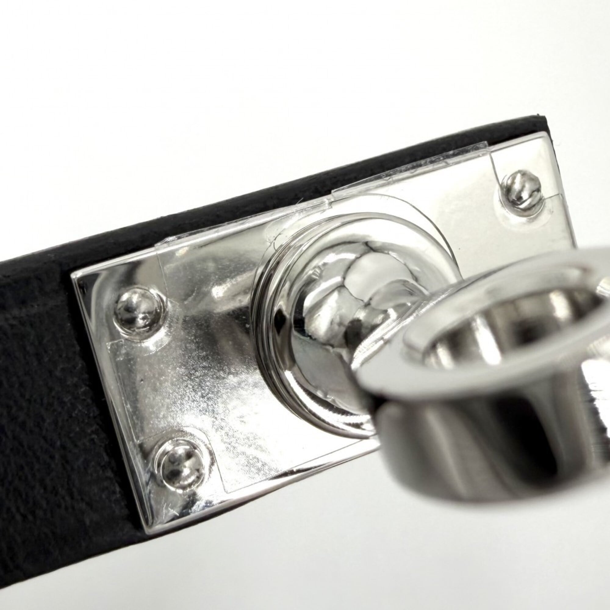 Hermes Double Tour Kelly Bracelet for Women, Leather, K Stamp, Black/Brown, Silver Hardware, 2025 Model — Like New