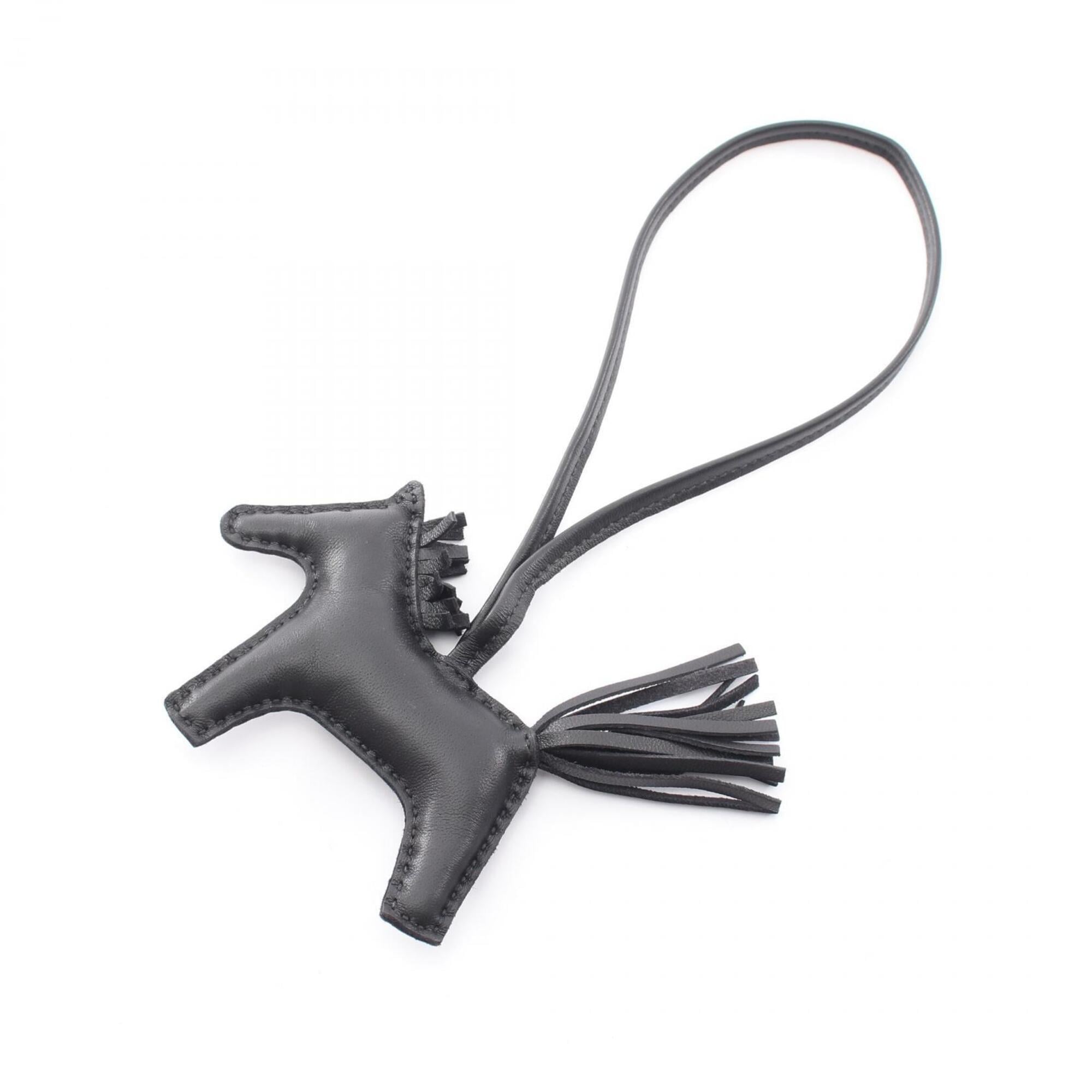 Hermes Rodeo PM Robeoplash Charm Accessory, Wool Agneau Milo, Veau Swift, Women's, Black — New - Store Return