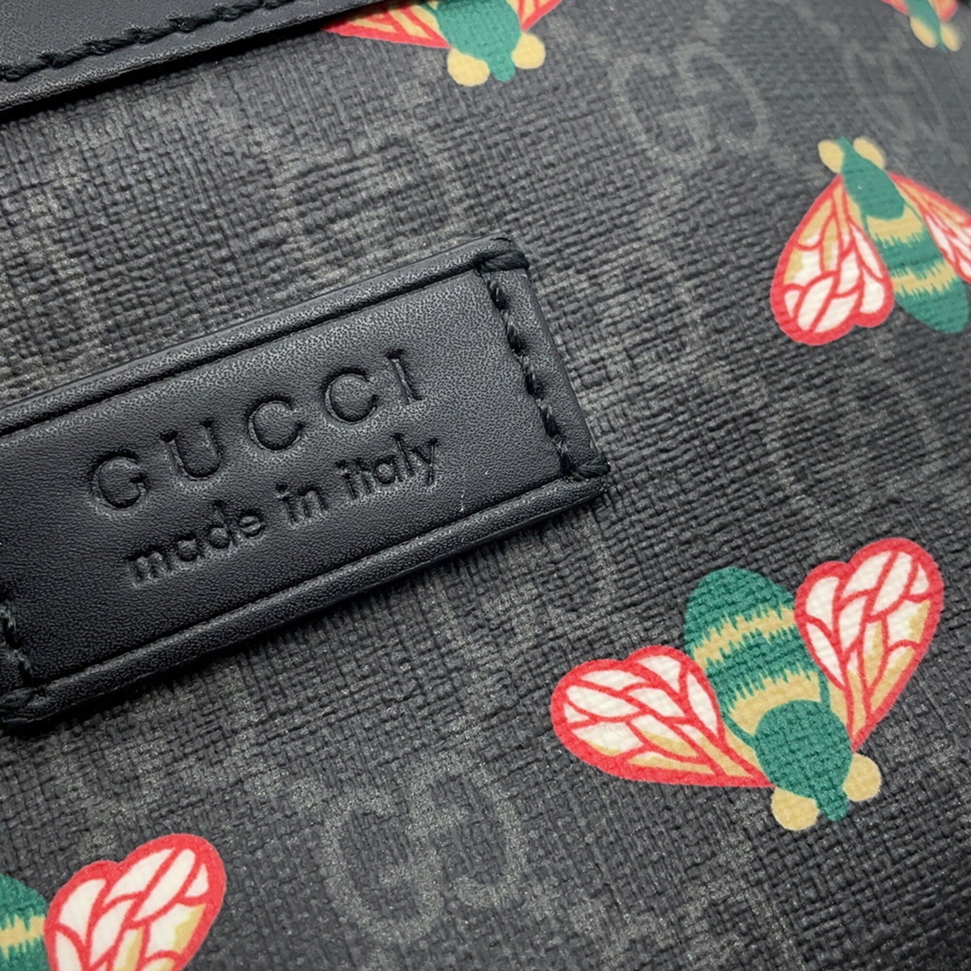 Gucci Bee GG Supreme Body Bag 675181 GUCCI Waist Black Handbag — Like New
