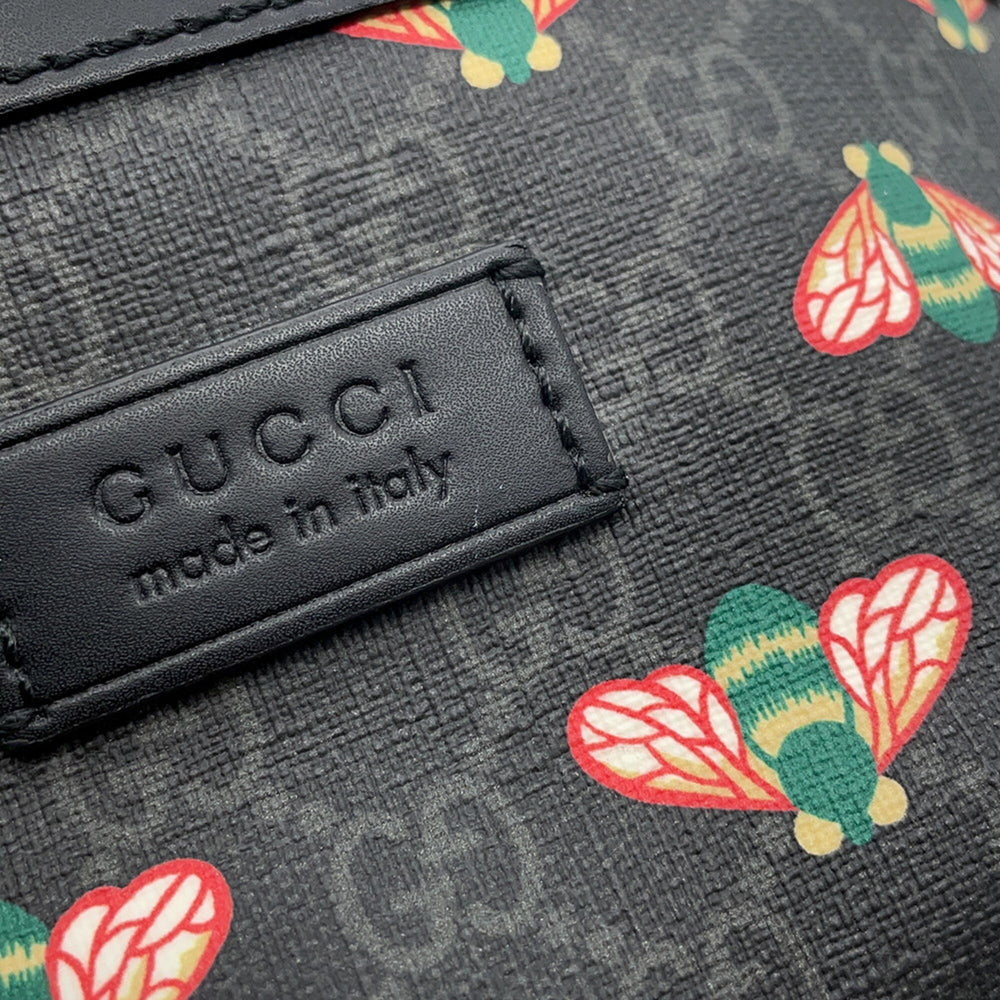 Gucci Bee GG Supreme Body Bag 675181 GUCCI Waist Black Handbag — Like New
