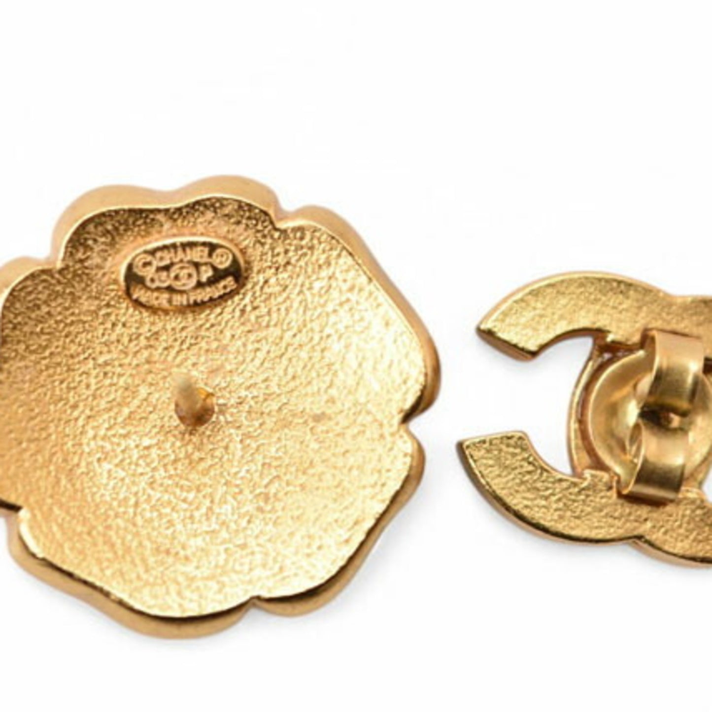 Chanel Earrings CHANEL Flower Motif CC Mark Gold