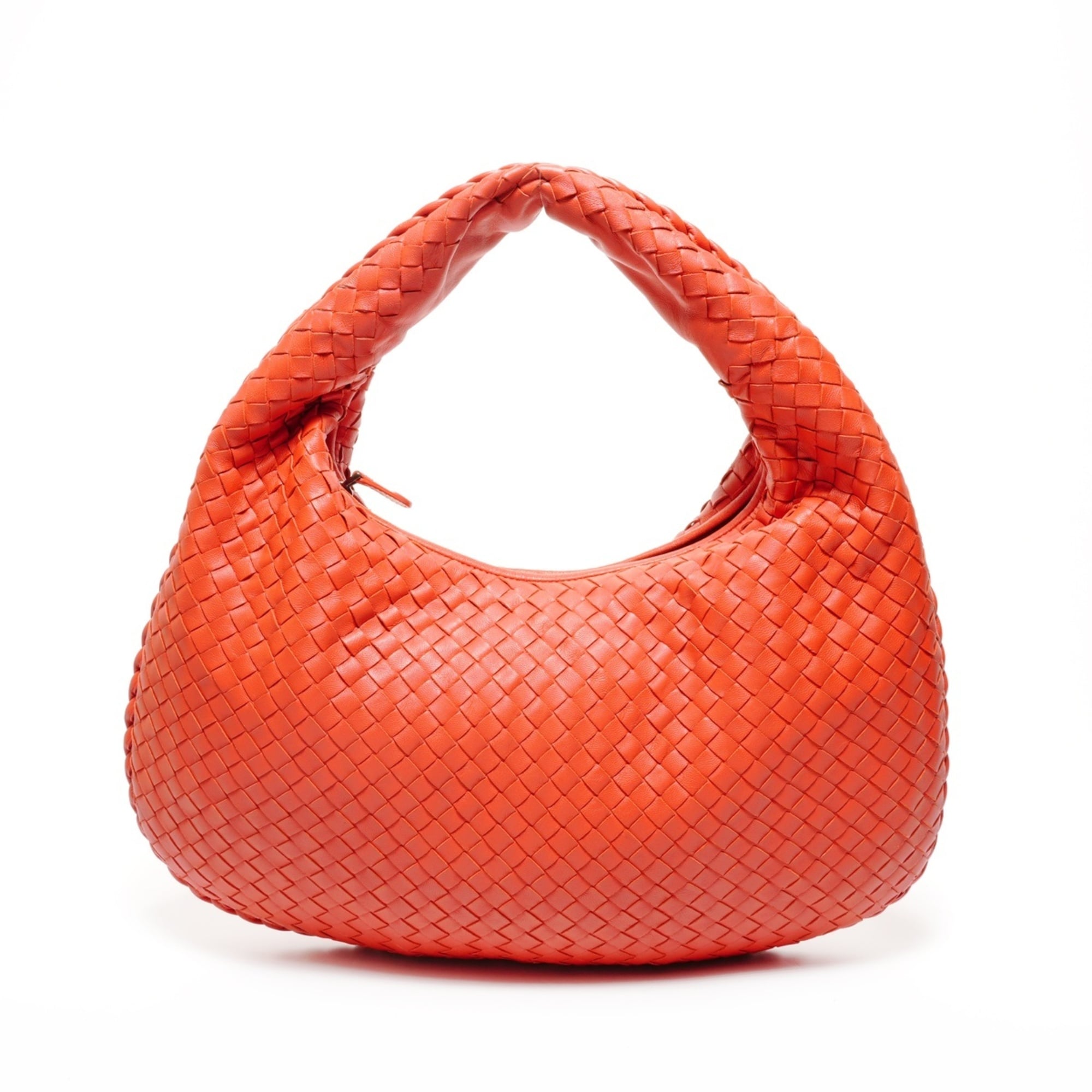 Bottega Veneta Intrecciato Hobo Bag Handbag Red
