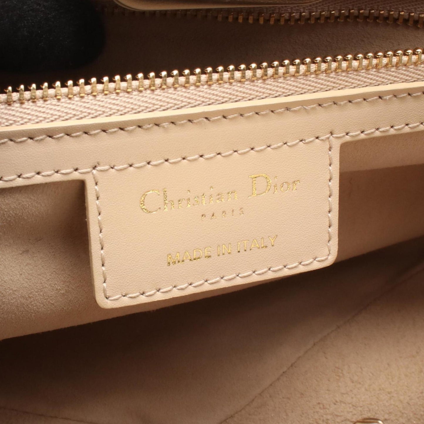 Christian Dior Dior CD logo handbag, leather, women's, beige
