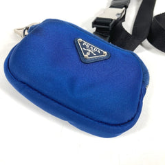 PRADA 2YG008 Triangle Logo Pet Leash Handbag Pouch for Dogs and Pets - Nylon, Blue. (Suitable men women.) — Like New