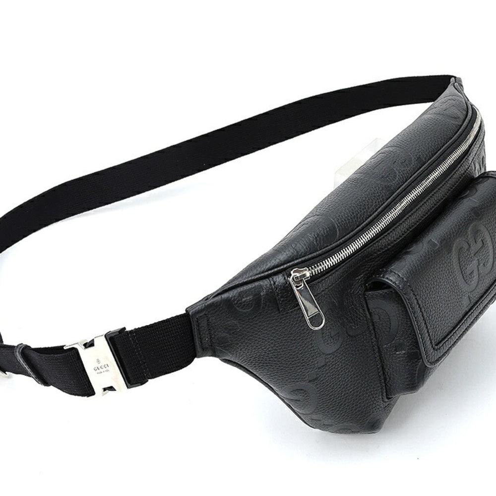 Gucci Jumbo GG Large Belt Bag 645093 Leather Black — Like New