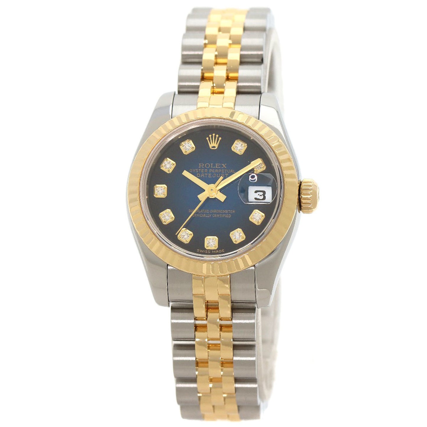 Rolex 179173G Datejust 10P Diamond Watch Stainless Steel SSxK18YG K18YG Ladies ROLEX