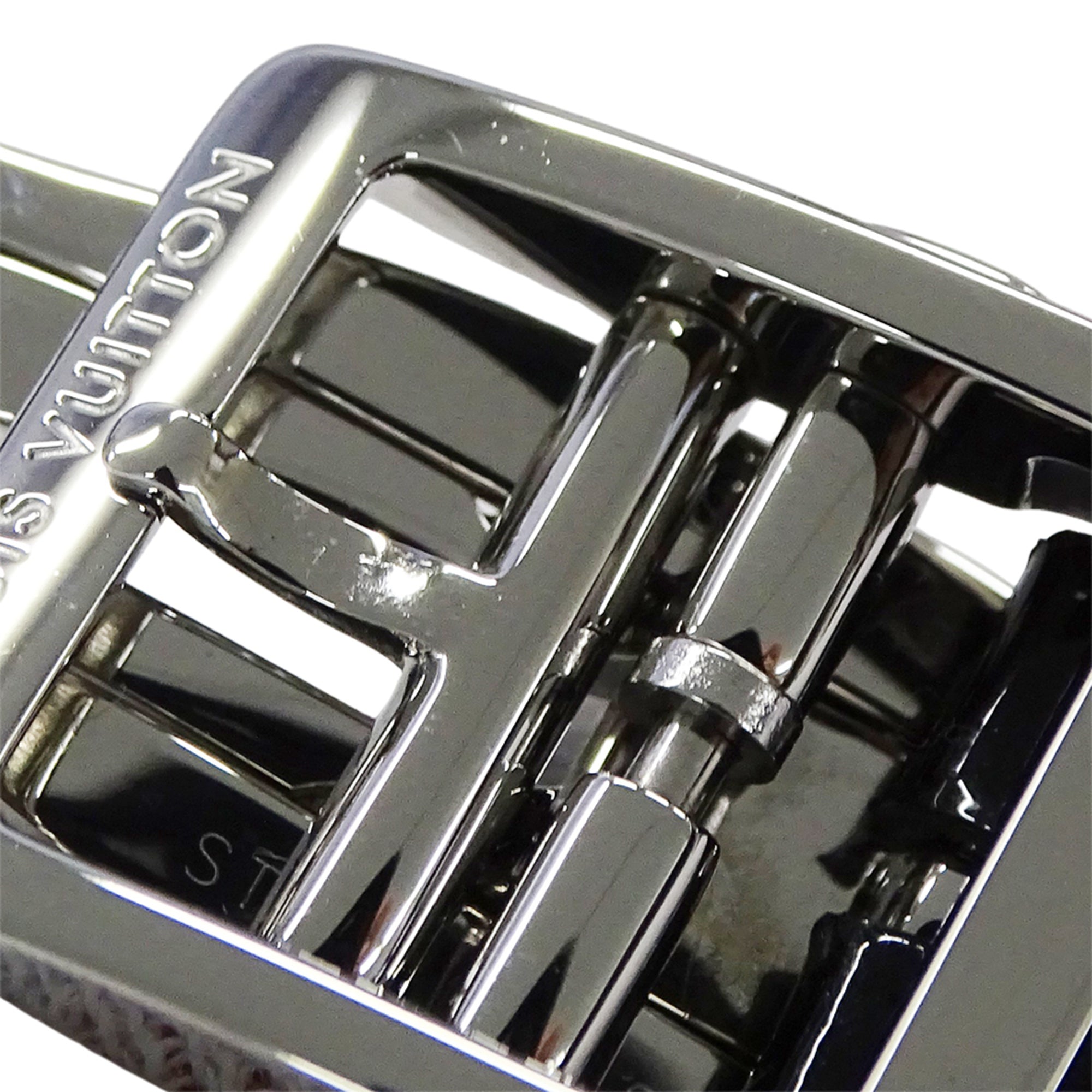 Louis Vuitton LOUIS VUITTON Women's Watch Tambour Forever Diamond Quartz QZ Stainless Steel SS Leather Q12M5 Silver Black — Good