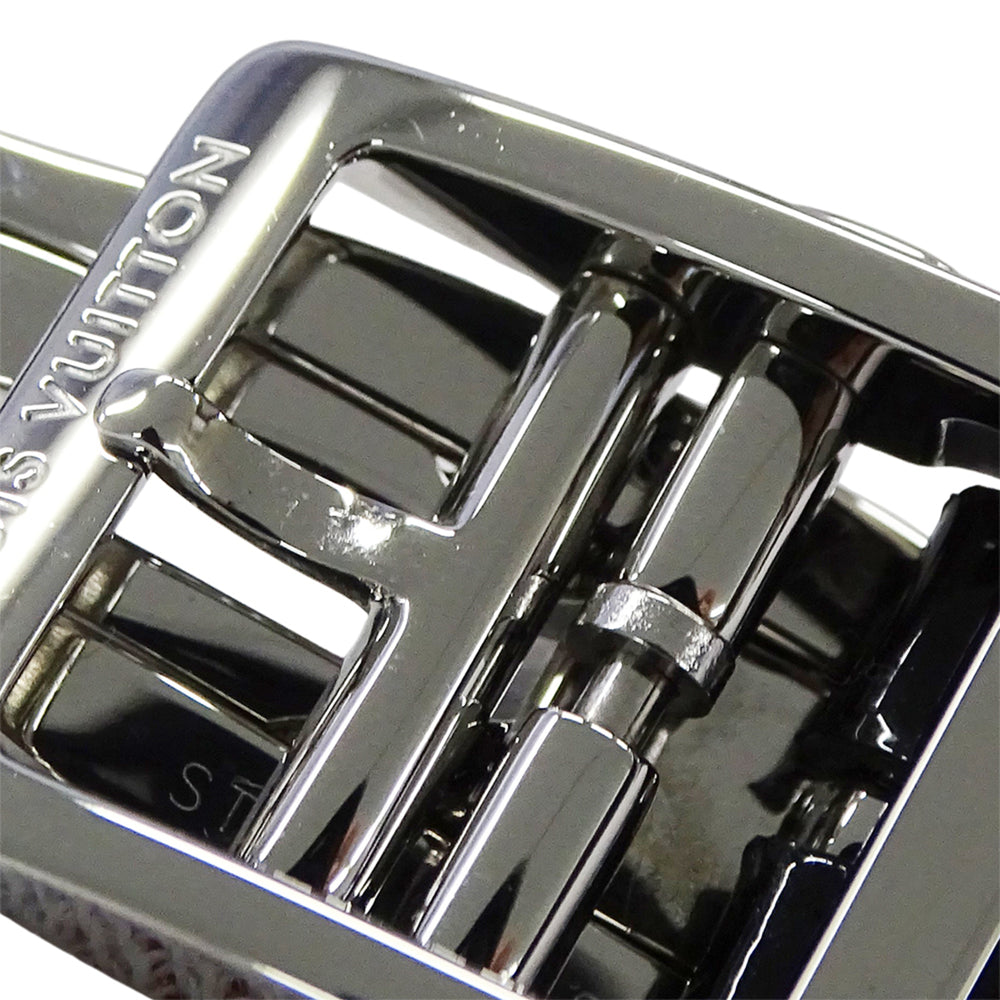 Louis Vuitton LOUIS VUITTON Women's Watch Tambour Forever Diamond Quartz QZ Stainless Steel SS Leather Q12M5 Silver Black — Good