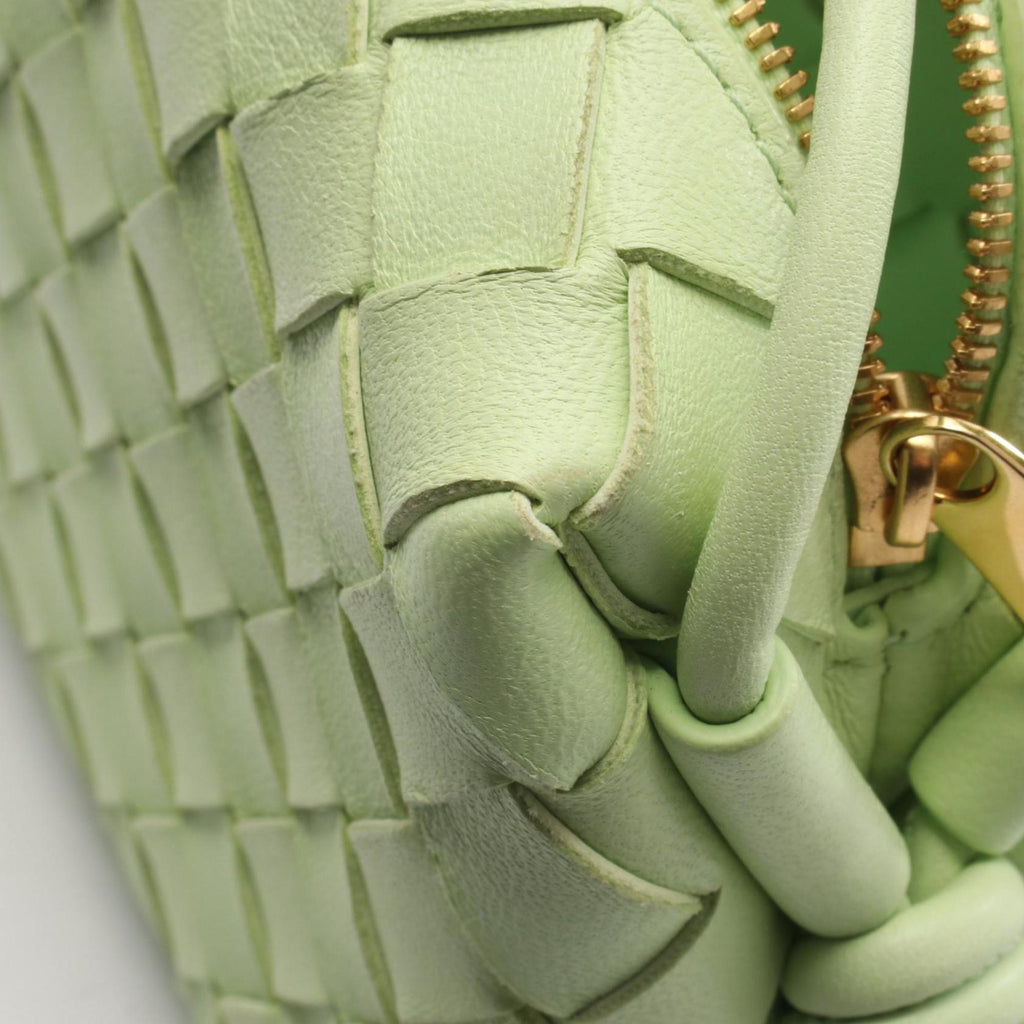 Bottega Veneta Loop Intrecciato Shoulder Bag, Leather, Women's, Green, 680254