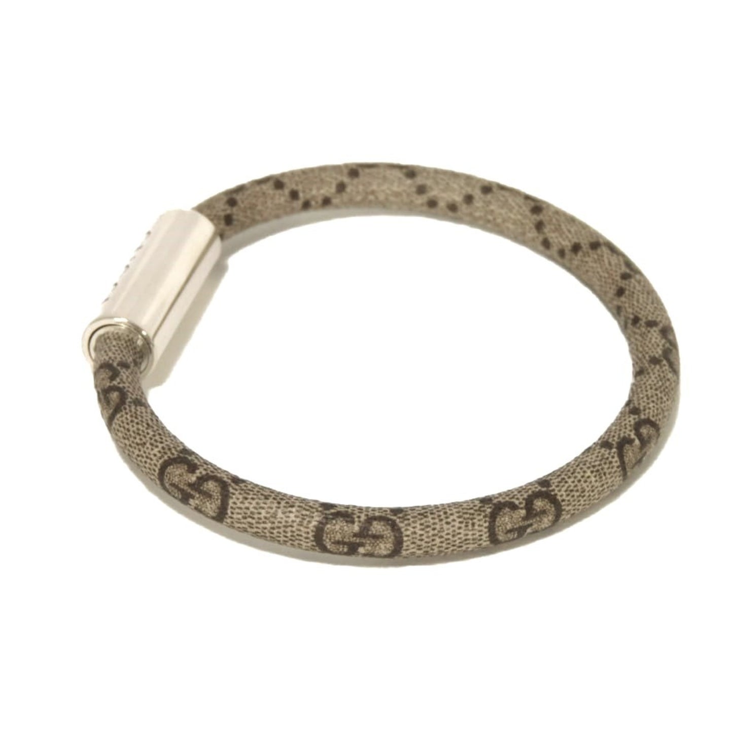 Gucci GG Supreme 17 Double G Ebony Bracelet with Ag925 Sterling Silver Beige 797156 JAAGE 8163 for Men and Women