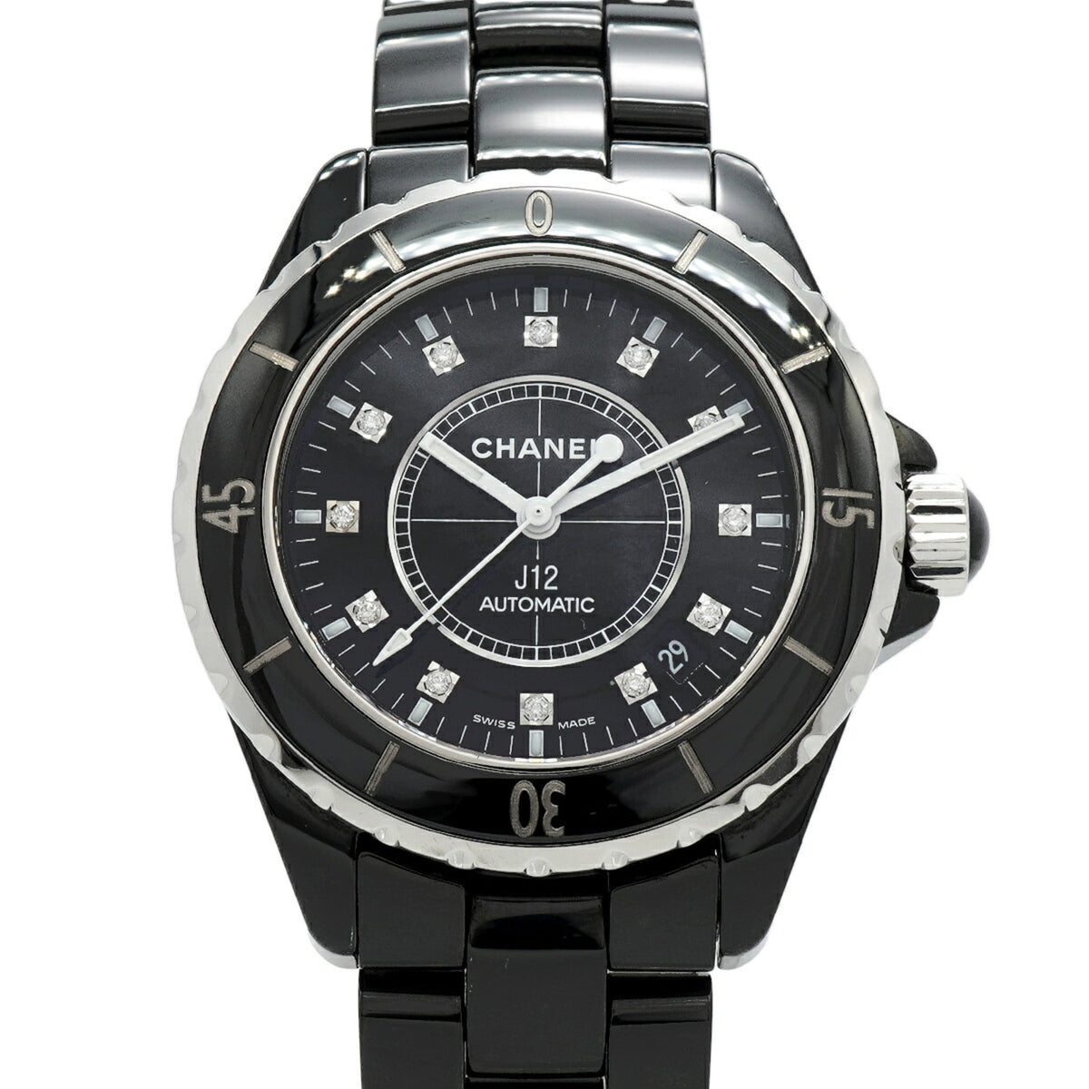 Chanel J12 Diamond H1626 Black Dial Men's Watch — Good